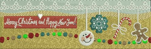 Merry Christmas bookmark machine embroidery design