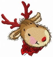 Smiling deer embroidery design