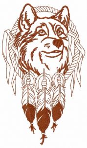 Fox and dreamcatcher 2 embroidery design