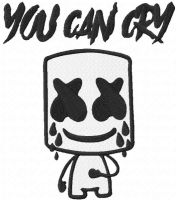 You can cry embroidery design