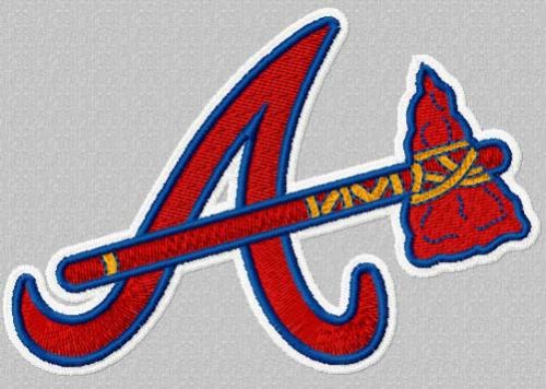Atlanta Braves baseball logo machine embroidery