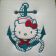 Hello Kitty nautical design in embroidery hoop