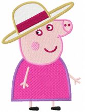 Peppa lady embroidery design