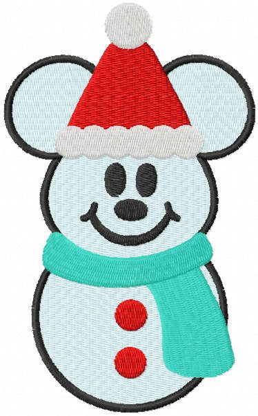 Mickey snowman embroidery design