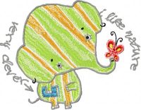 Clever Elephant embroidery design