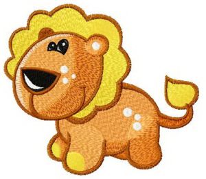 Tiny lion embroidery design