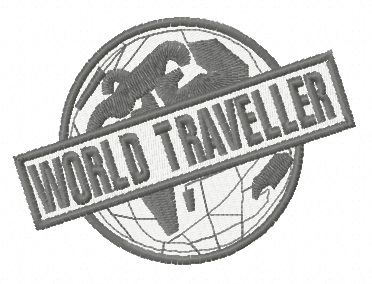 World traveller machine embroidery design