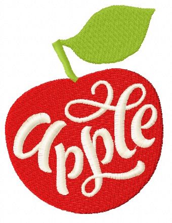 Apple 3 machine embroidery design
