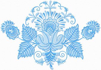 Blue Flowers machine embroidery design
