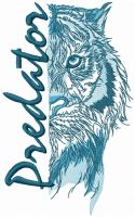 Tiger predator embroidery design