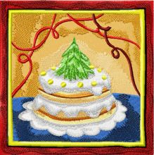 Christmas cake  embroidery design