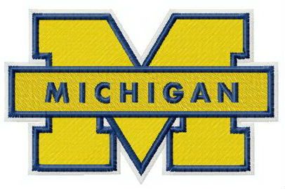 Michigan Wolverines logo machine embroidery design