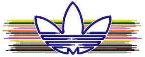 Colorful Adidas logo embroidery design