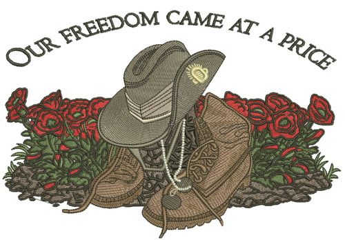 Our freedom came at a price 2 machine embroidery design