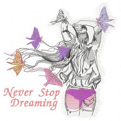 Never stop dreaming machine embroidery design