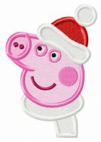 Pig in warm winter set embroidery design