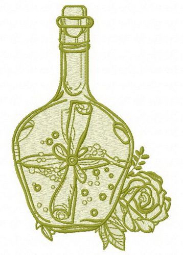 Bottle and flowers 3 machine embroidery design