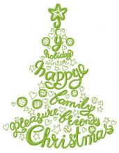 Fir-tree with wishes 2 embroidery design