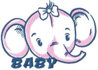 Baby elephant free embroidery design