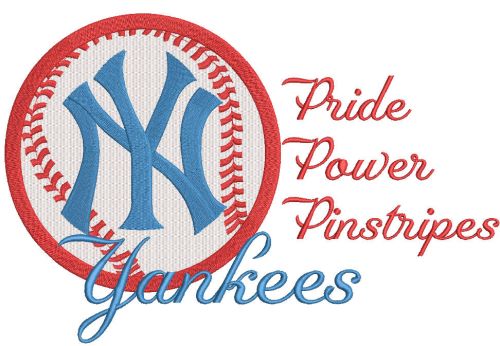 New York Yankees pride power pinstripes embroidery design