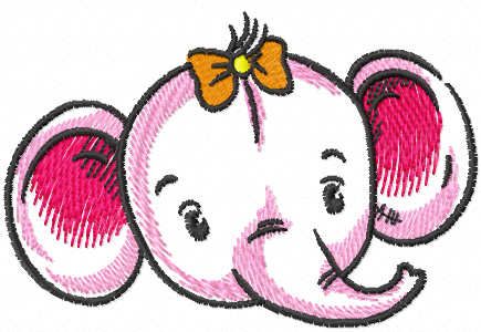 Baby elephant muzzle Freу embroidery design