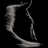 Horse Silhouette black blackground embroidery design