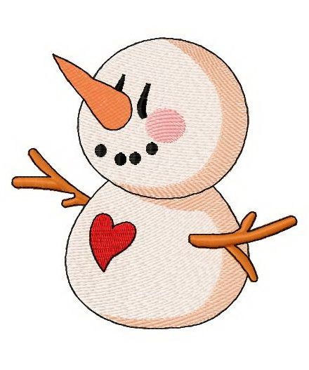 Cute snowman machine embroidery design
