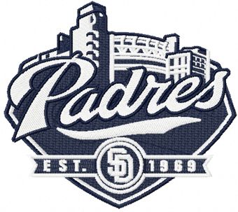 Padres San Diego baseball logo machine embroidery design
