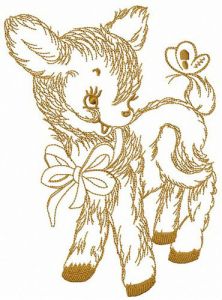 Deer playing with butterfly embroidery design