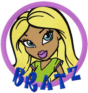 Bratz badge machine embroidery design