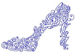 Floral high heel shoe 2 embroidery design