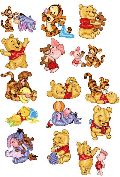 Baby Pooh Pack machine embroidery design