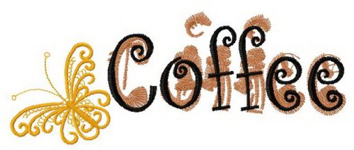 Coffee 6 machine embroidery design