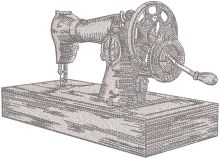 Sketch vintage sewing machine