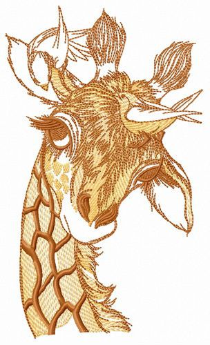 Sad giraffe machine embroidery design