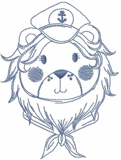 Lion captain sketch free embroidery design