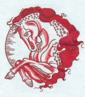 Disobedient horse embroidery design