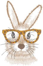 Easter Bunny with Glasses embroidery design