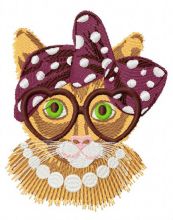 Granny cat embroidery design