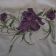 Embroidered iris on table cloth