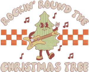 Rockin Around The Christmas Tree embroidery design