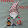 Christmas gnome with lantern embroidered design