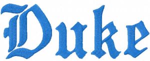 Duke University Wordmark Gothic logo embroidery design
