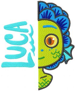 Luca monster embroidery design