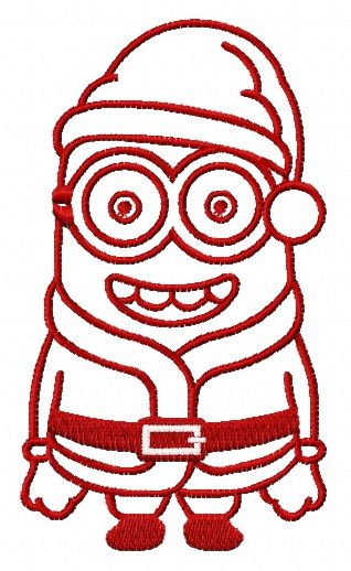 Happy Christmas Minion machine embroidery design