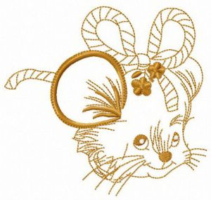 Hairstyle for mouse party embroidery design