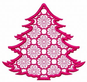 Lace fir tree embroidery design