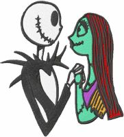 Jack and Sally together forever embroidery design