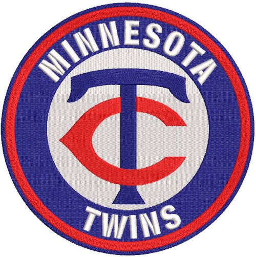 Minnesota Twins round logo embroidery design