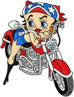 Betty Boop biker embroidery design